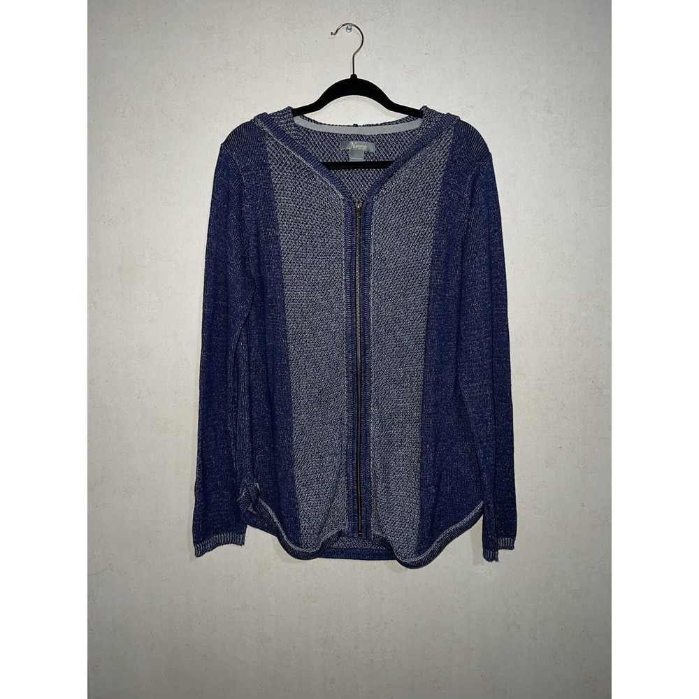 Natural Reflections Zip up sweater With Hood Size Large Blue‎ Cozy Soft Warm